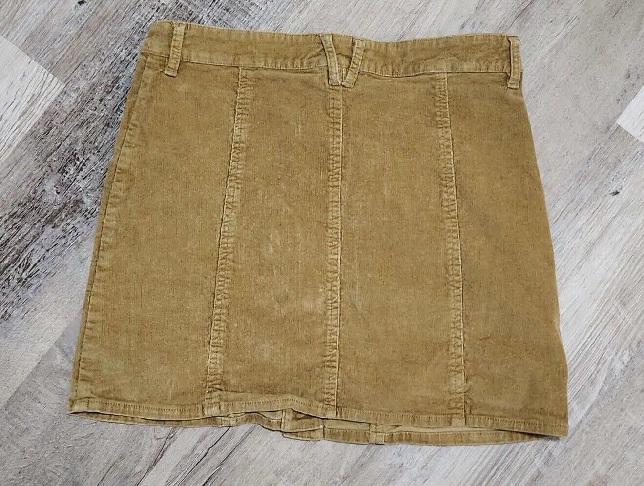 Designer Altar'd State Skirt Brown Large Stretch Mini Corduroy Size 36" / US 14 / IT 50 - 2 Thumbnail