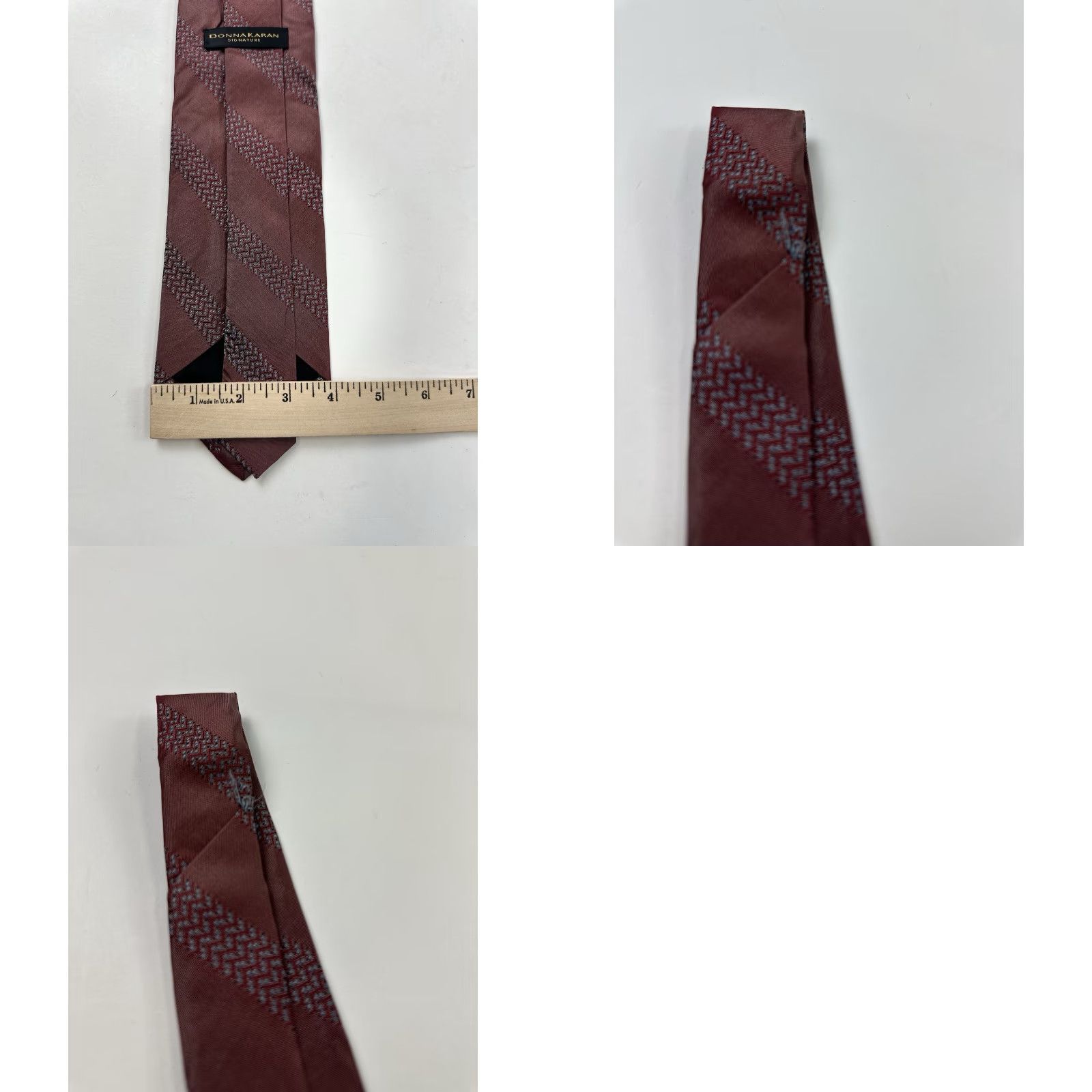 Donna Karan Vintage Donna Karan Neck Tie Men’s 56” Red Striped Silk USA Size ONE SIZE - 8 Thumbnail