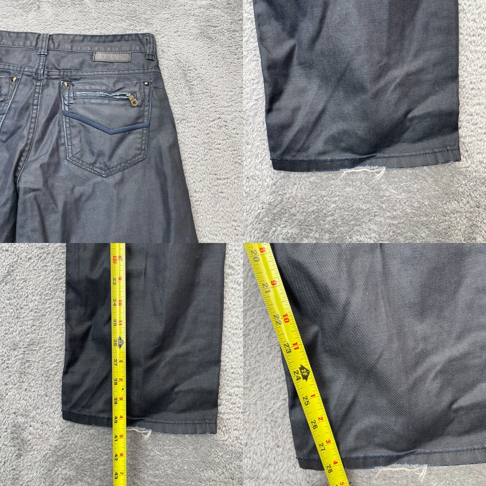 Denime Lamasini Jeans Mens 34x30 Blue Straight Leg Cotton Denim Logo Casual Dark Wash Size US 34 / EU 50 - 8 Thumbnail