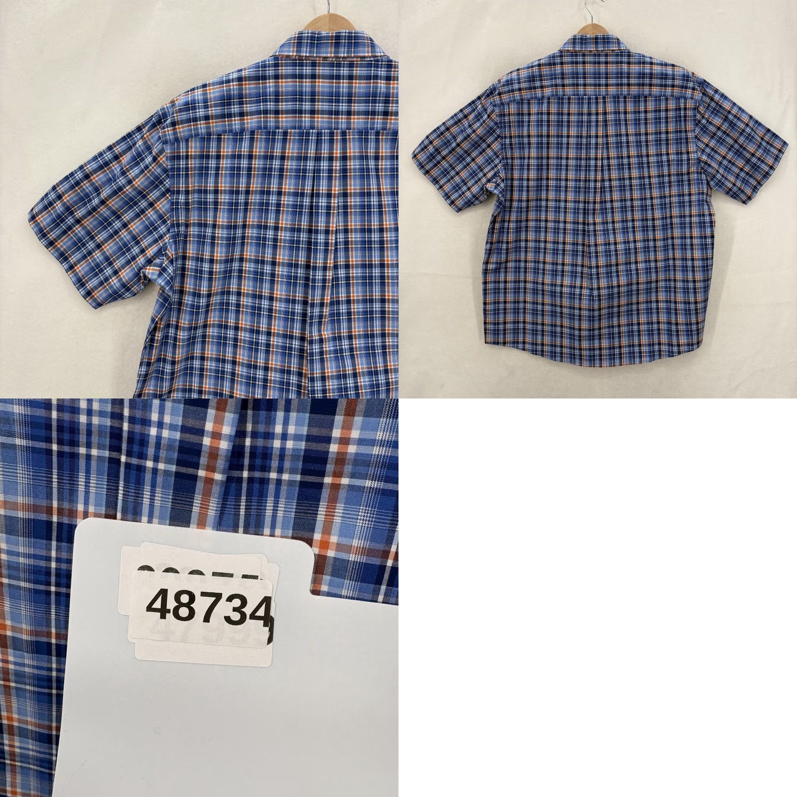 Jos. A. Bank Jos. A. Bank Shirt Mens L Blue Plaid Short Sleeve Stretch Button Front NWT Size US L / EU 52-54 / 3 - 9 Thumbnail