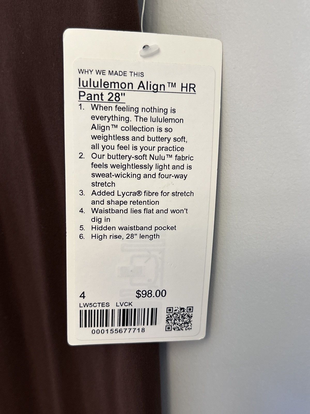 Lululemon Lululemon Align HR 28" Leggings/ Tight size 4 lava Cake New Size 27" / US 4 / IT 40 - 5 Thumbnail