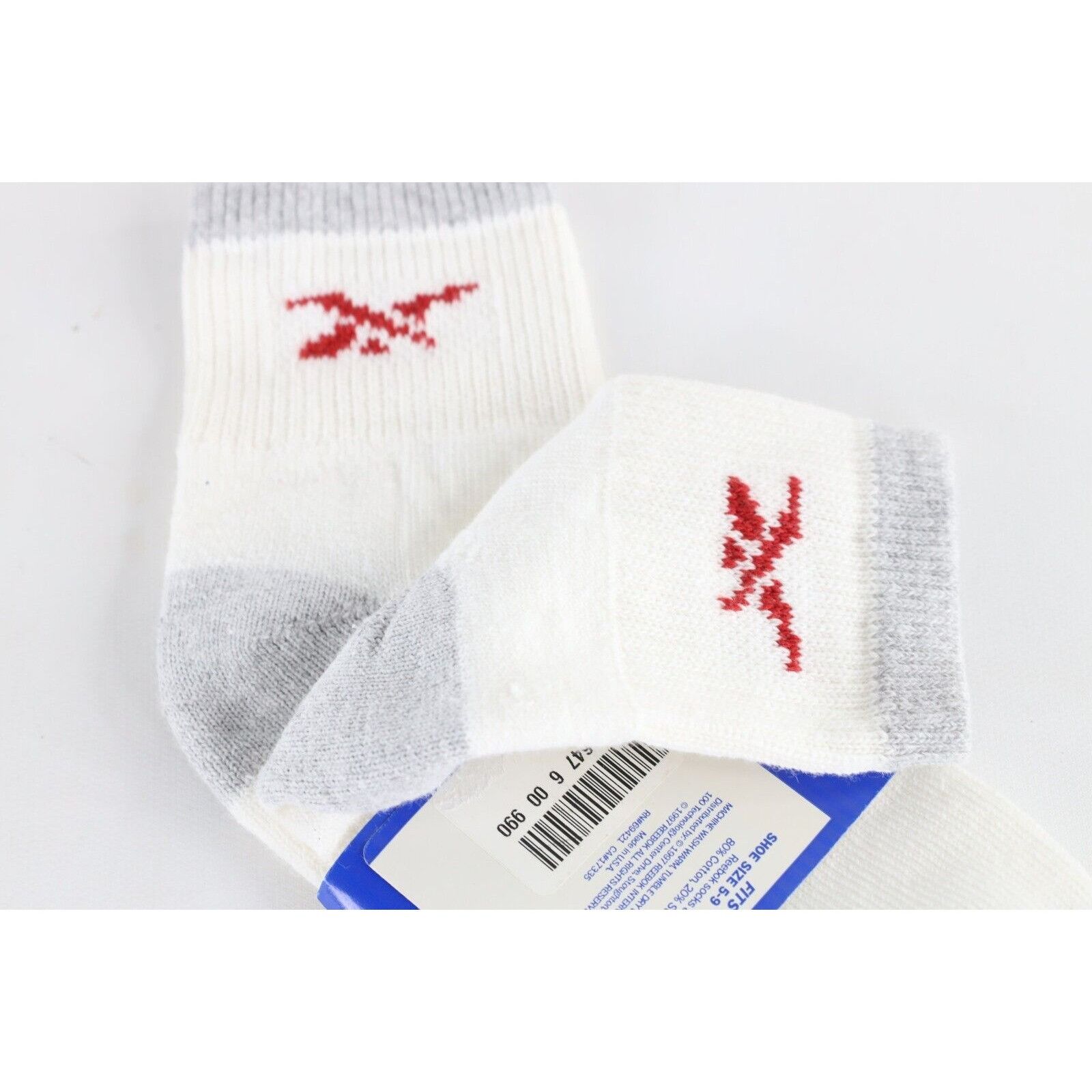 Reebok × Vintage Deadstock Vintage 90s Reebok Classic Logo Ankle Socks White Size ONE SIZE - 4 Thumbnail