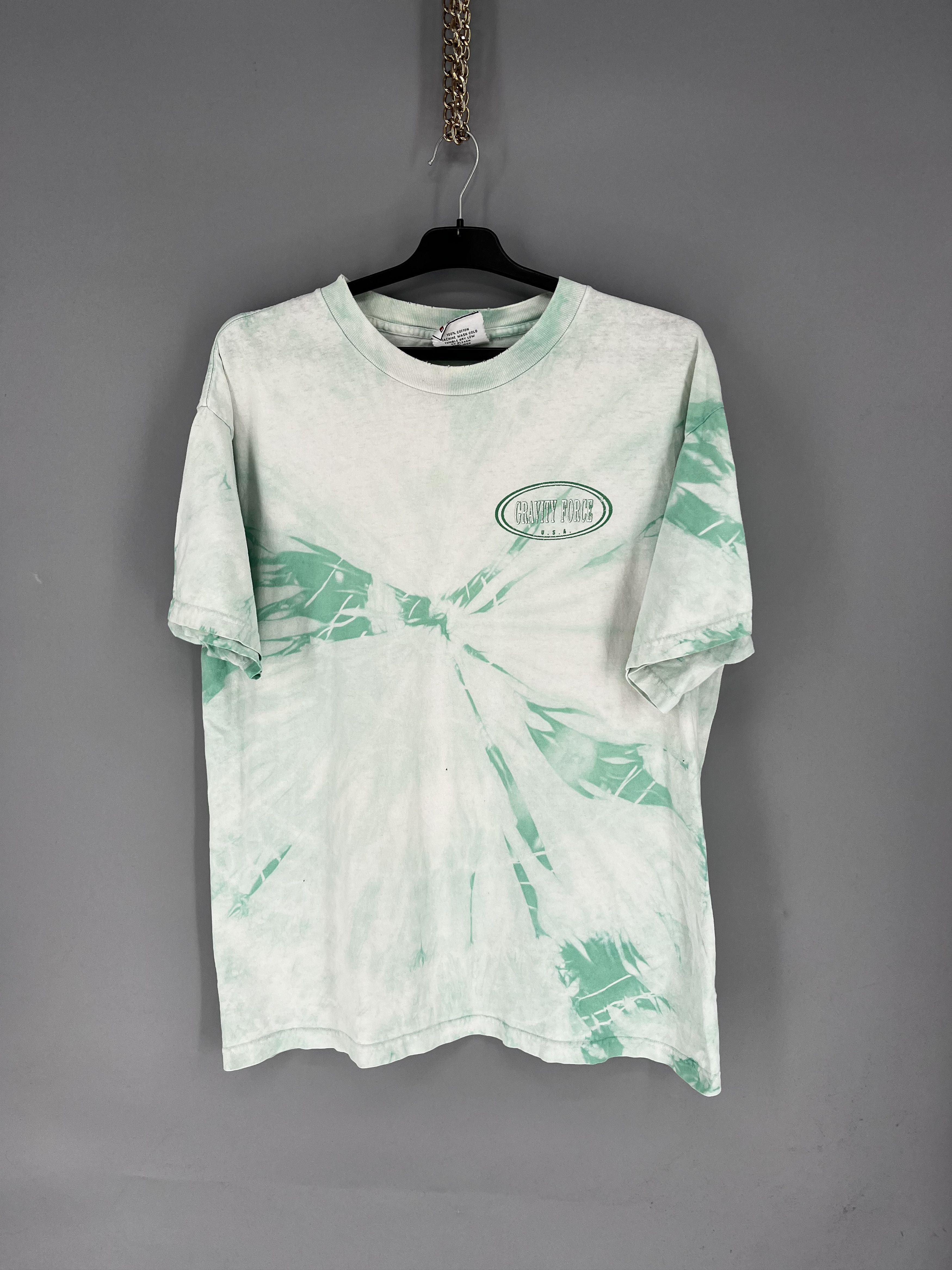 Vintage Vintage 90s Gravity Force Big Logo Full Print Tie-Dye Shirt Size US L / EU 52-54 / 3 - 1 Thumbnail