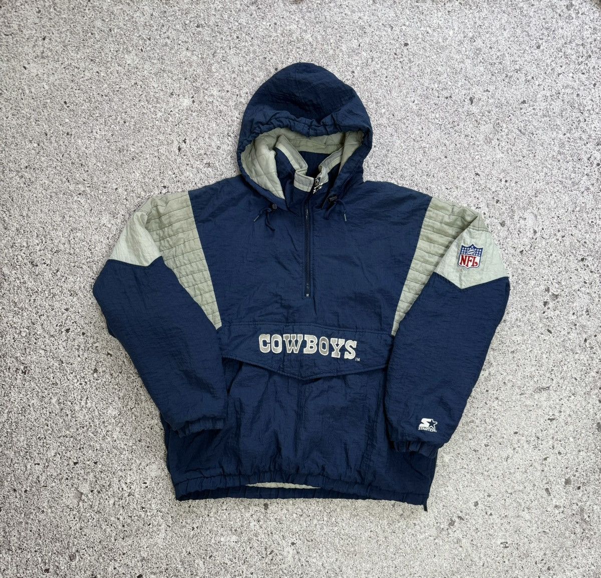NFL × Starter × Vintage Vintage 1990’s NFL Starter Dallas Cowboys 1/2 ZIP Jacket Size US XL / EU 56 / 4 - 3 Thumbnail