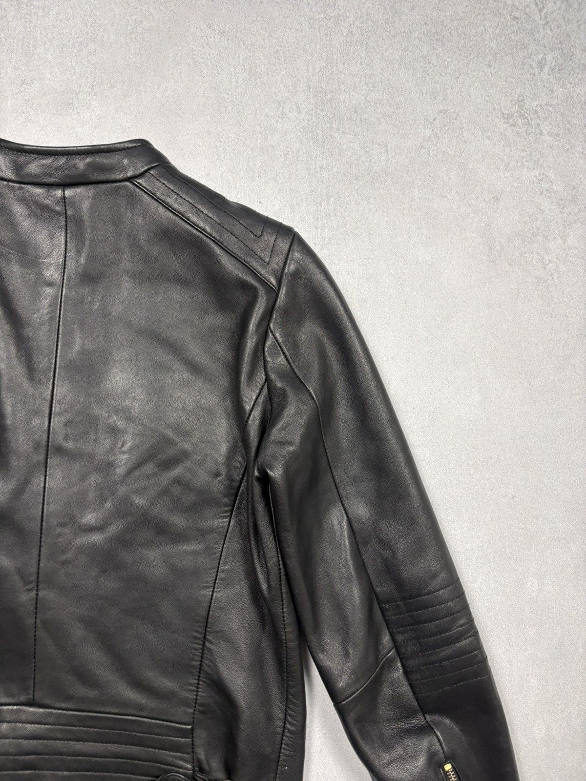 Reiss Reiss Black Leather Biker Jacket Moto Zip Jacket Sizq US 6 Size M / US 6-8 / IT 42-44 - 12 Thumbnail
