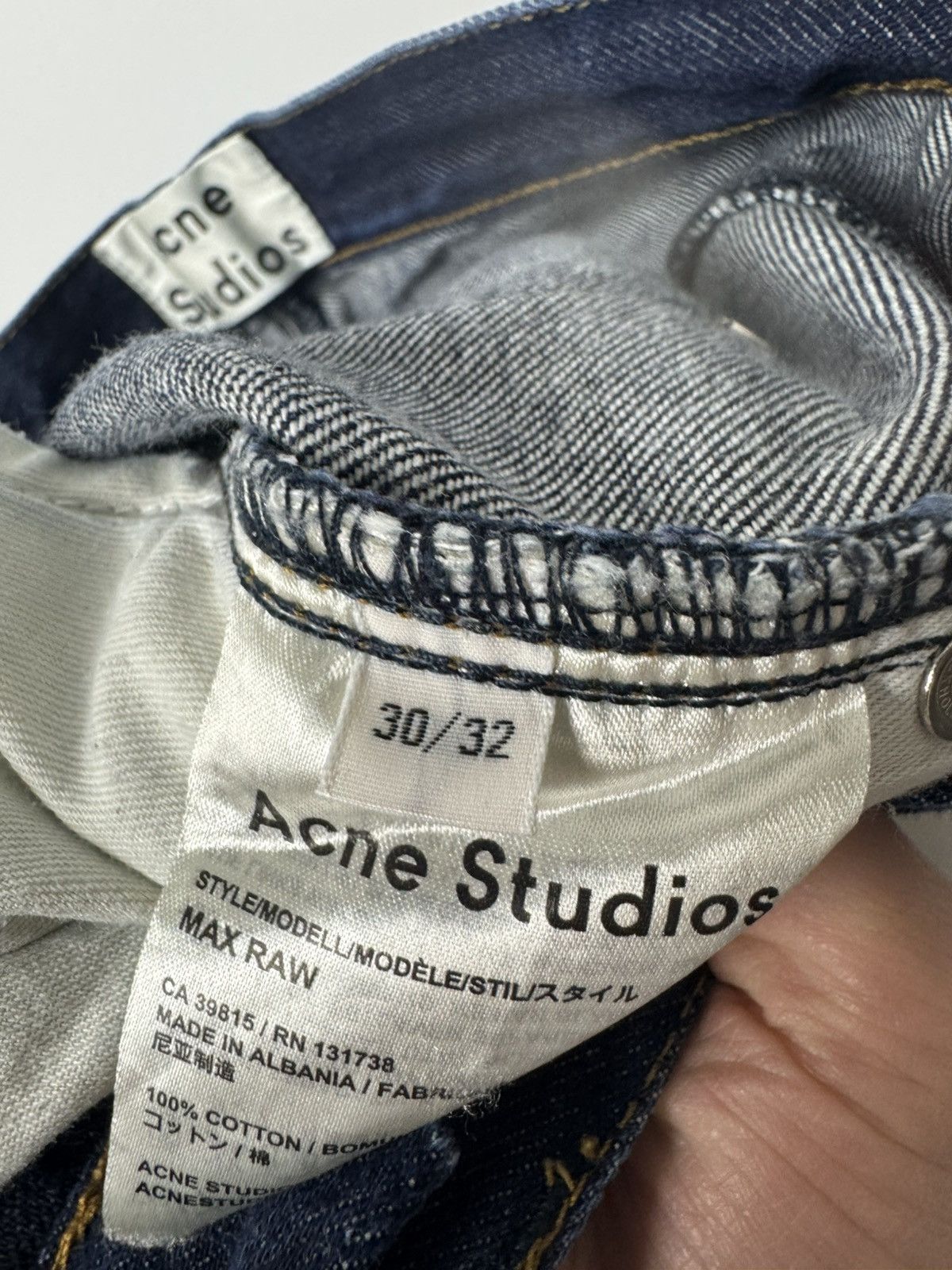 Acne Studios Acne Studios Max Raw Denim Jeans Navy Washed Vintage Style Size 30" / US 8 / IT 44 - 14 Thumbnail