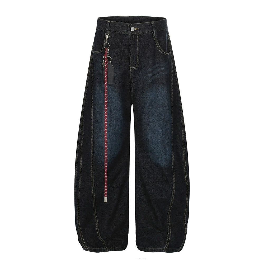 Jean Street spray-painted men's wide-leg loose scimitar jeans Size US 32 / EU 48 - 1 Thumbnail