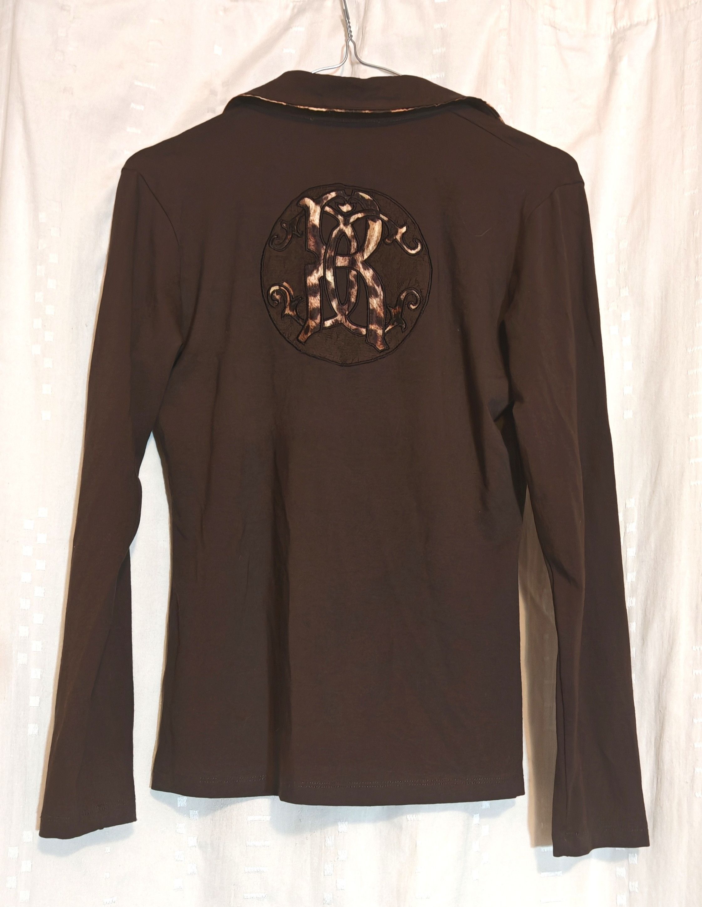 Roberto Cavalli Vintage Roberto Cavalli Brown Polo Shirt Animal Print sz XL Size XL / US 12-14 / IT 48-50 - 3 Thumbnail