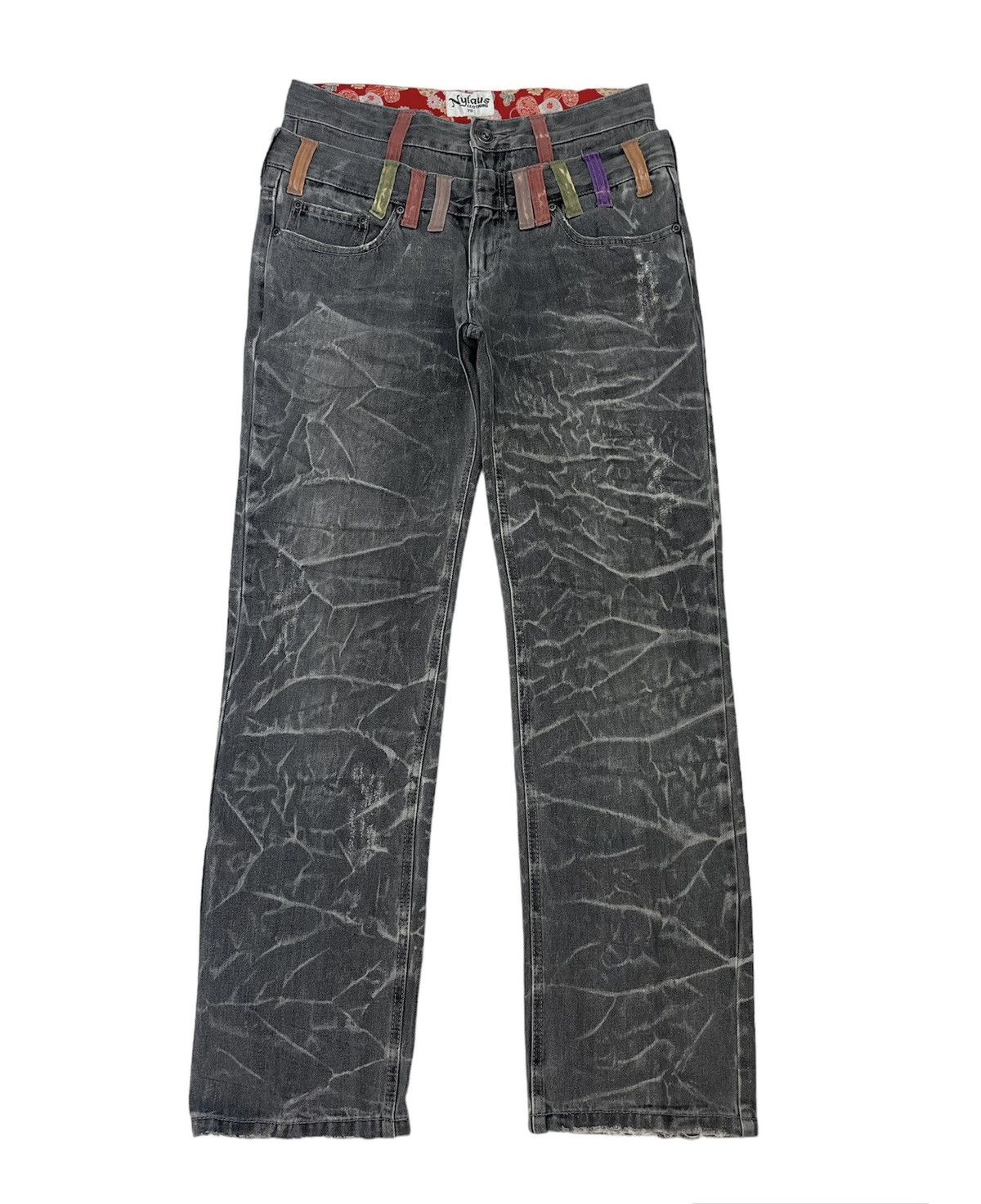 image of Hysteric Glamour x Ppfm Vintage Nylaus Double Waist Jeans in Acid, Men's (Size 31)