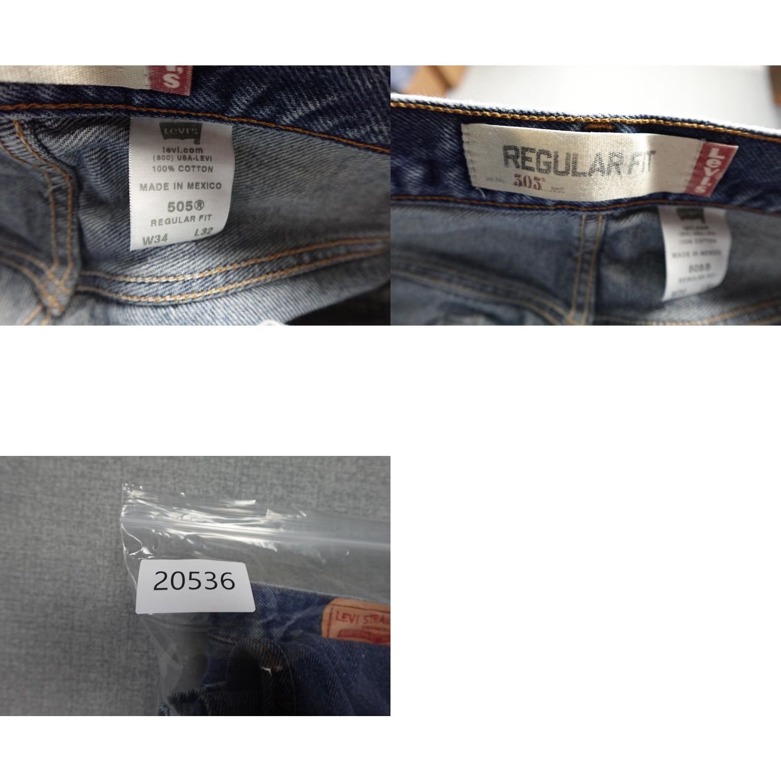 Levi's Levi's 505 Jeans Mens 34x32 Blue Regular Fit Straight Leg Dark Wash Western Size US 34 / EU 50 - 9 Thumbnail