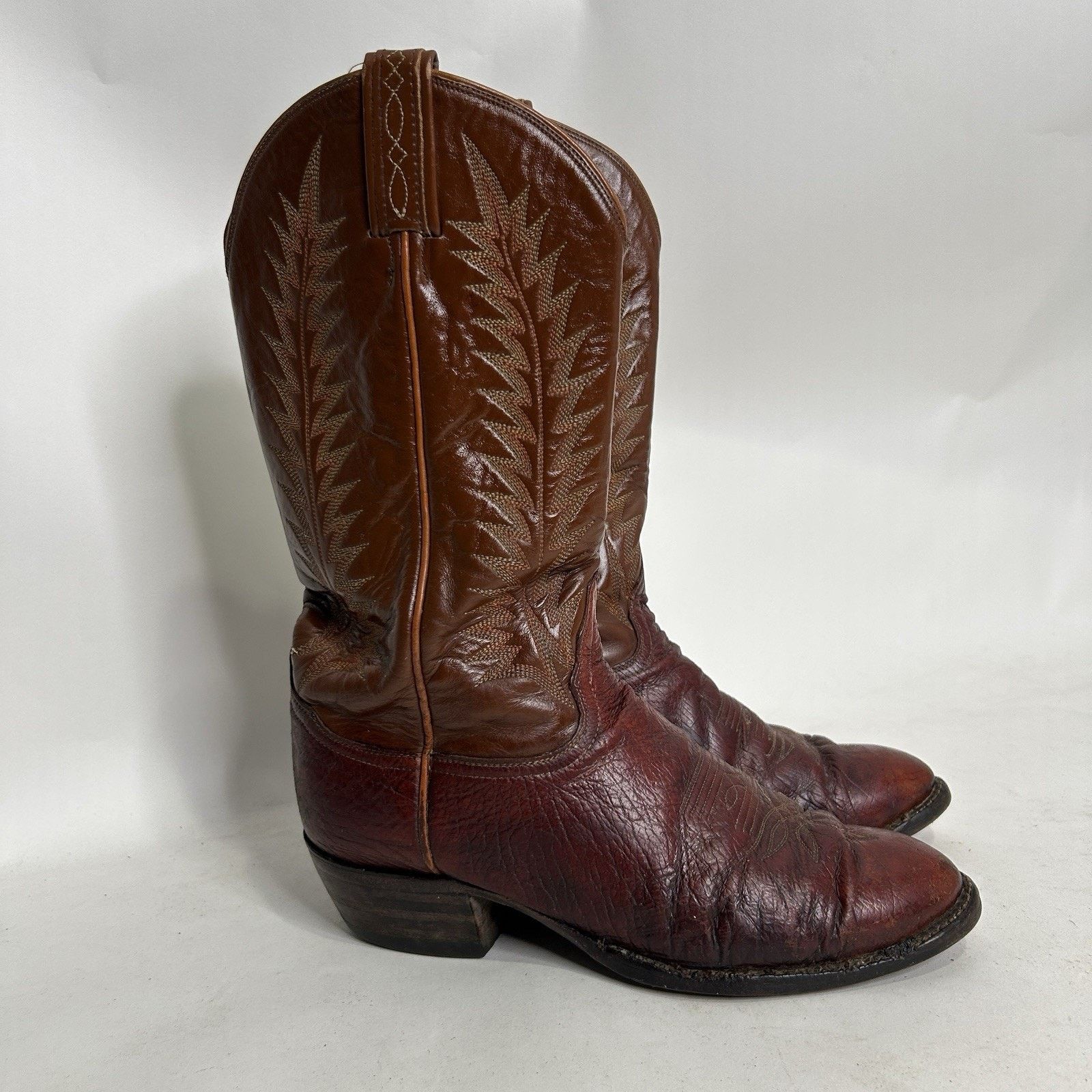 Tony Lama Vintage Tony Lama Leather Cowboy Boots Gold Label “Brown” Size US 8.5 / EU 41-42 - 4 Thumbnail