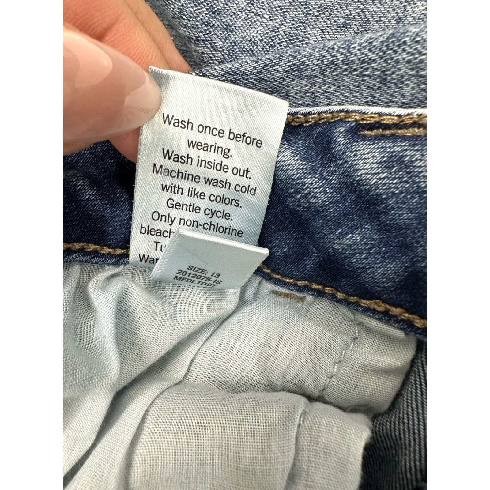 Vintage SO Juniors Jeans Size 13 High Rise Ultimate Jegging Distressed Denim Blue Size 34" / US 12 / IT 48 - 7 Thumbnail