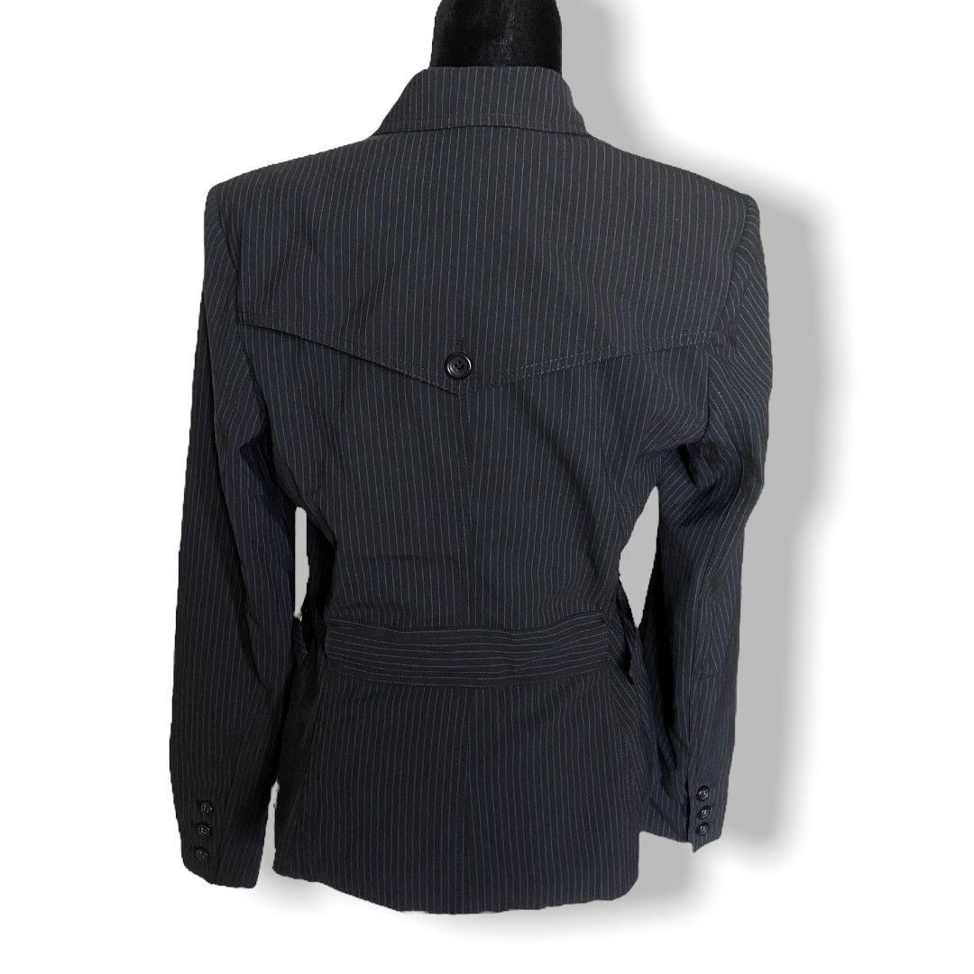 Express Express Design Studio Black Blue Pinstripe Jacket NEW 10 Size L / US 10 / IT 46 - 4 Thumbnail
