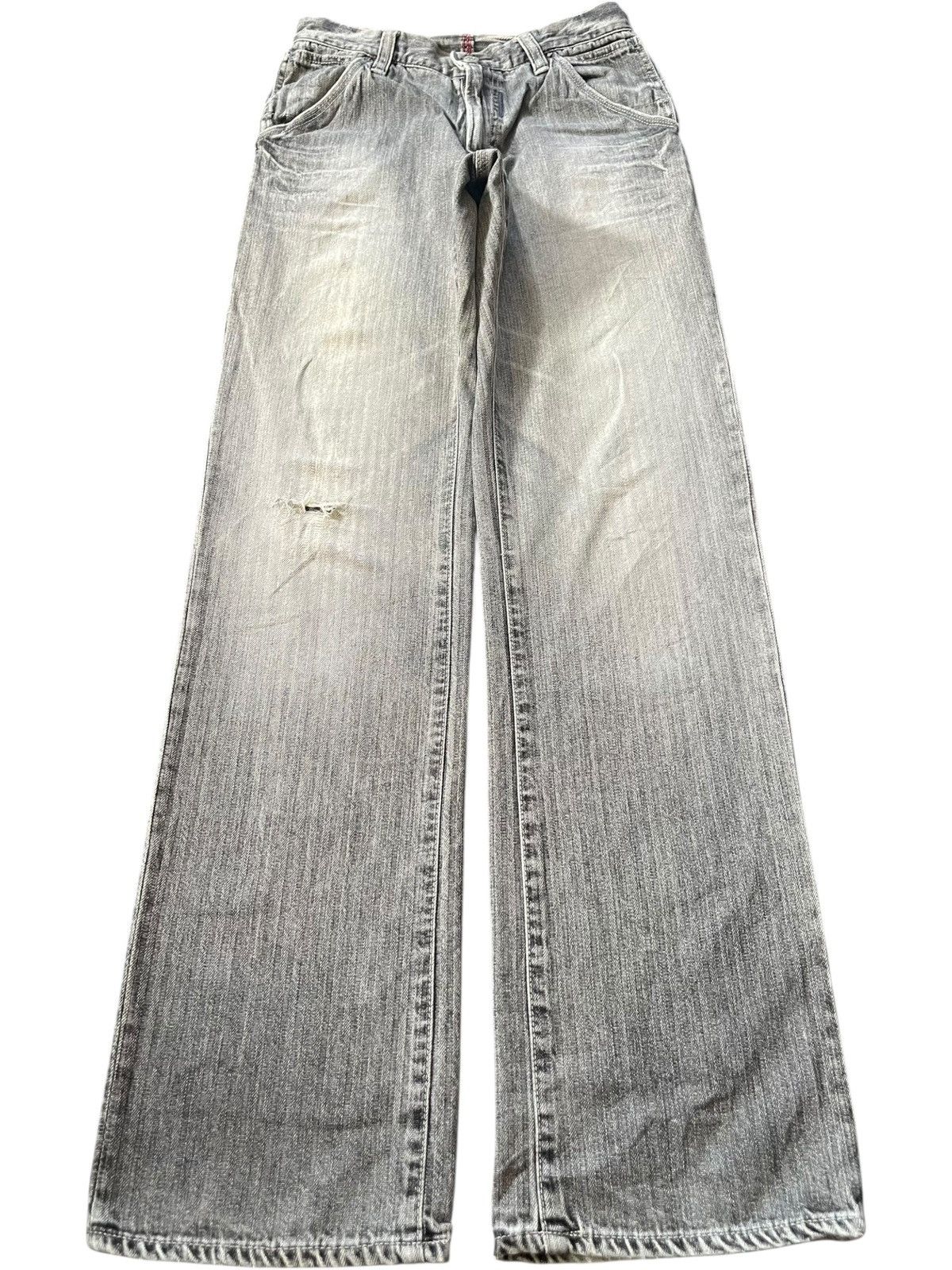 Edwin Vintage Japanese Brand Charcoal Wash Distress Loose Jeans Size 27" / US 4 / IT 40 - 1 Thumbnail
