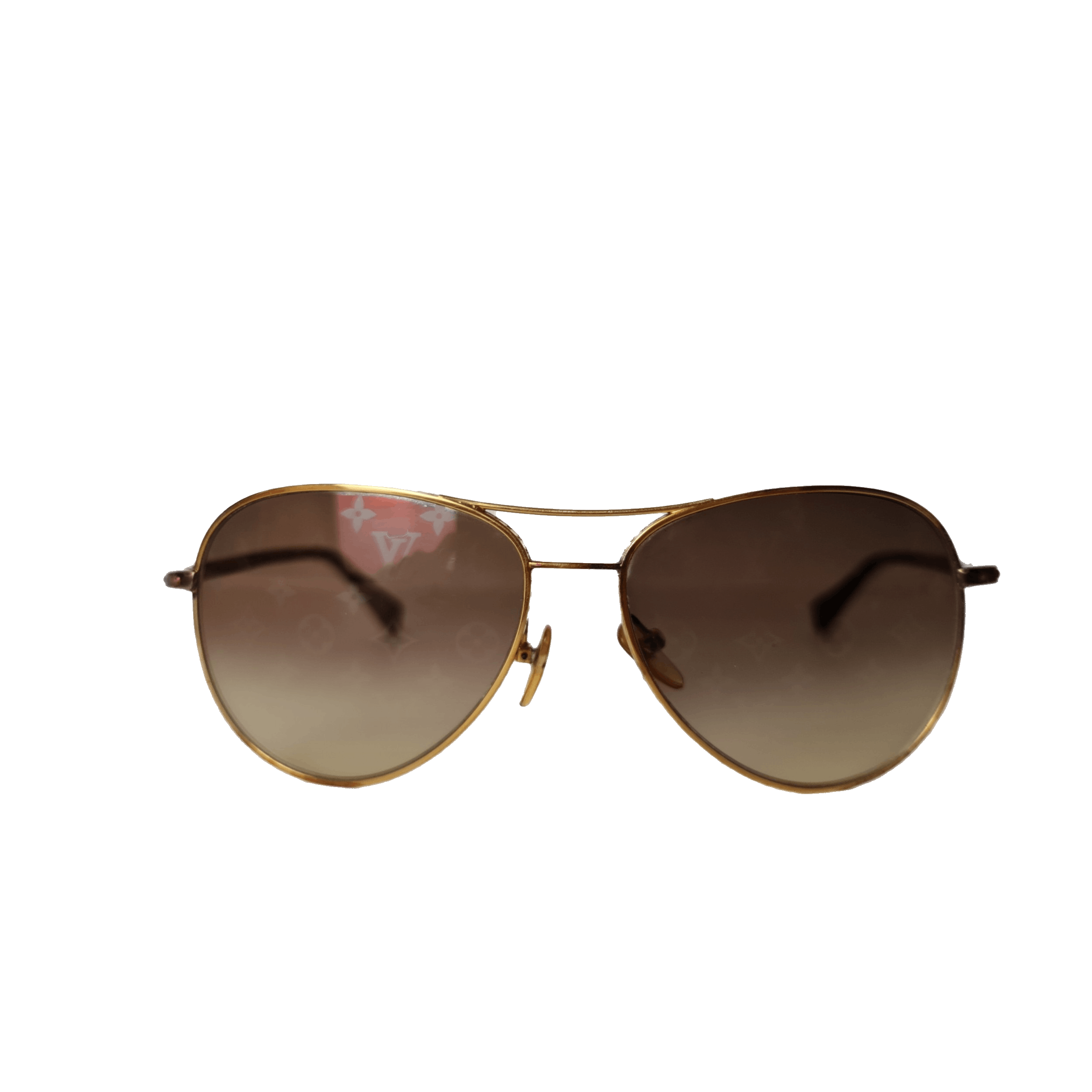 Louis Vuitton Louis Vuitton Goldtone Monogram Pilote Sunglasses Size ONE SIZE - 1 Thumbnail