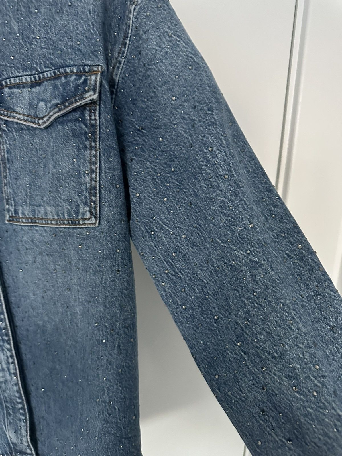 Joe's Joe's Jeans Katrina Crystal-Embellished Denim Shirt Jacket Size S / US 4 / IT 40 - 6 Thumbnail