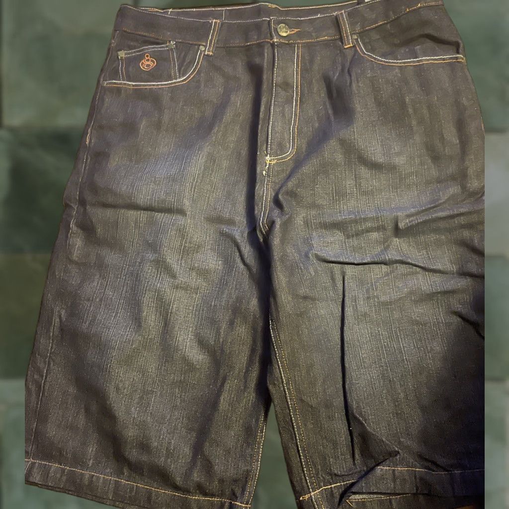 Vintage Eight 732 8732 Mens Shorts Size 38 Hip Hop Baggy Denim Blue Cotton Flat Front Relaxed Pockets Men Regular Baggy Hip Hop Rock Vintage No N/A Size US 38 / EU 54 - 1 Thumbnail