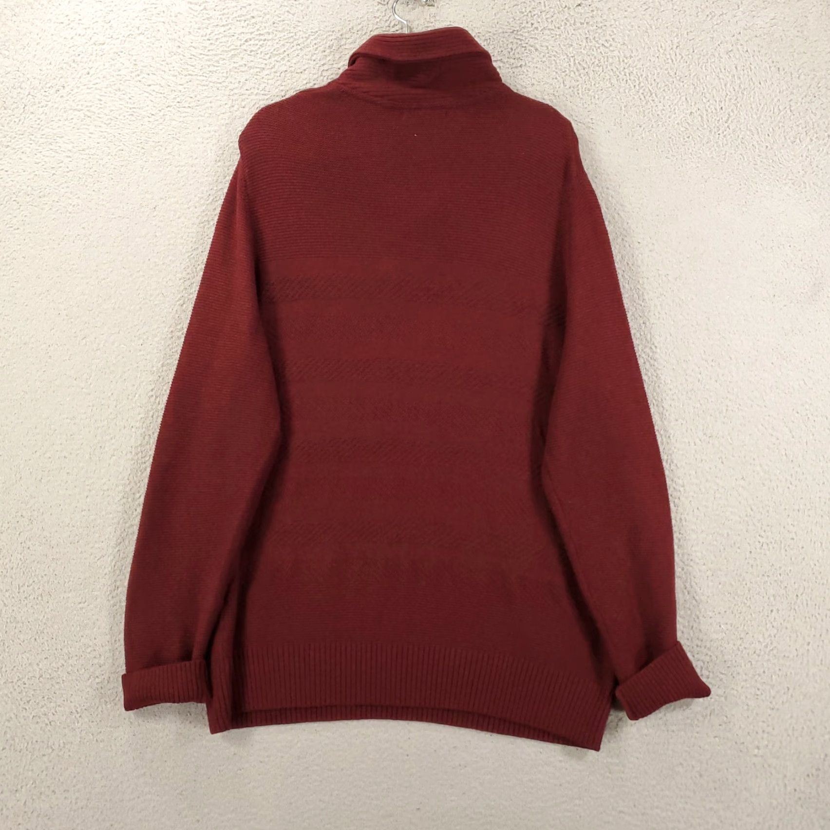 Banana Republic Banana Republic Sweater Mens XL Burgundy Red Pullover Knit Button Mock Neck Wool Blend Size US XL / EU 56 / 4 - 6 Thumbnail