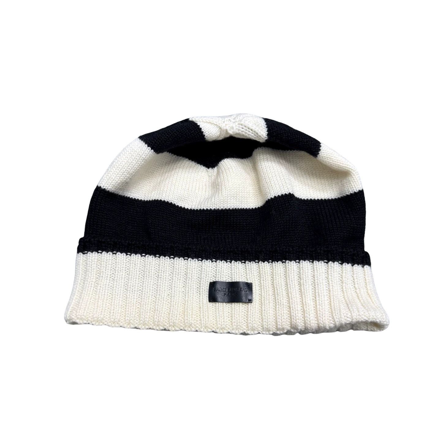 Saint Laurent Paris Saint Laurent Striped Wool Knit Beanie M Size ONE SIZE - 1 Thumbnail