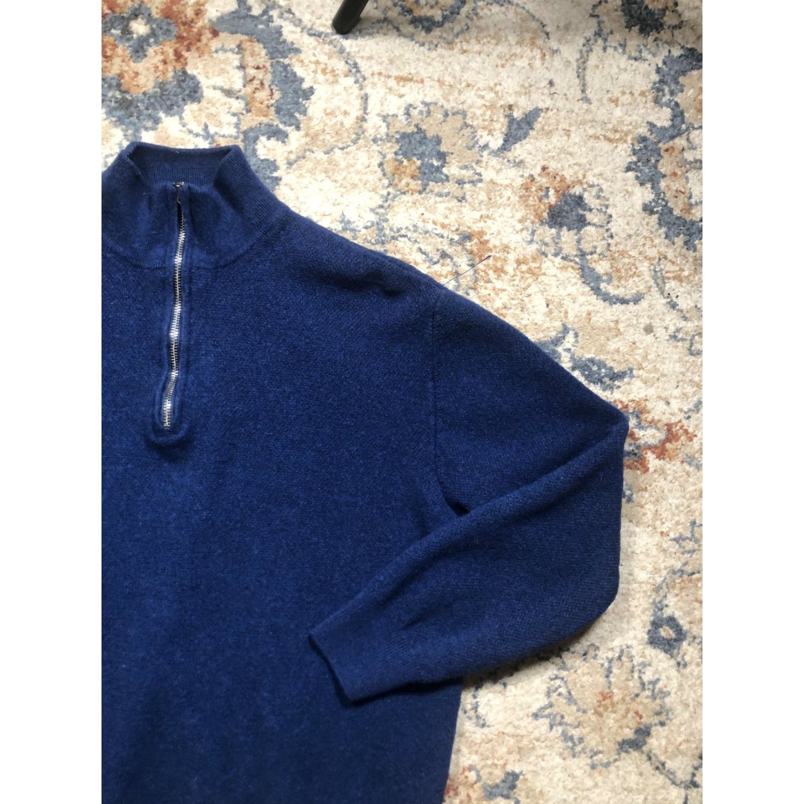 Allen Edmonds VINTAGE? No. Allen Edmonds Sweater Mens XL Blue Merino Wool Half Zip Pullover Italy Mock Neck Knit Solid 1/4 Zip Regular Men Wool Pullover Size US XL / EU 56 / 4 - 4 Thumbnail