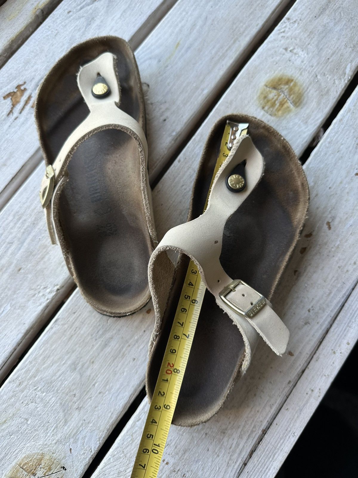 Birkenstock VNTG🚨 BIRKENSTOCK BEIGE LUXURY Y2K RARE WOMEN SLIDES Size US 7 / IT 37 - 16 Thumbnail