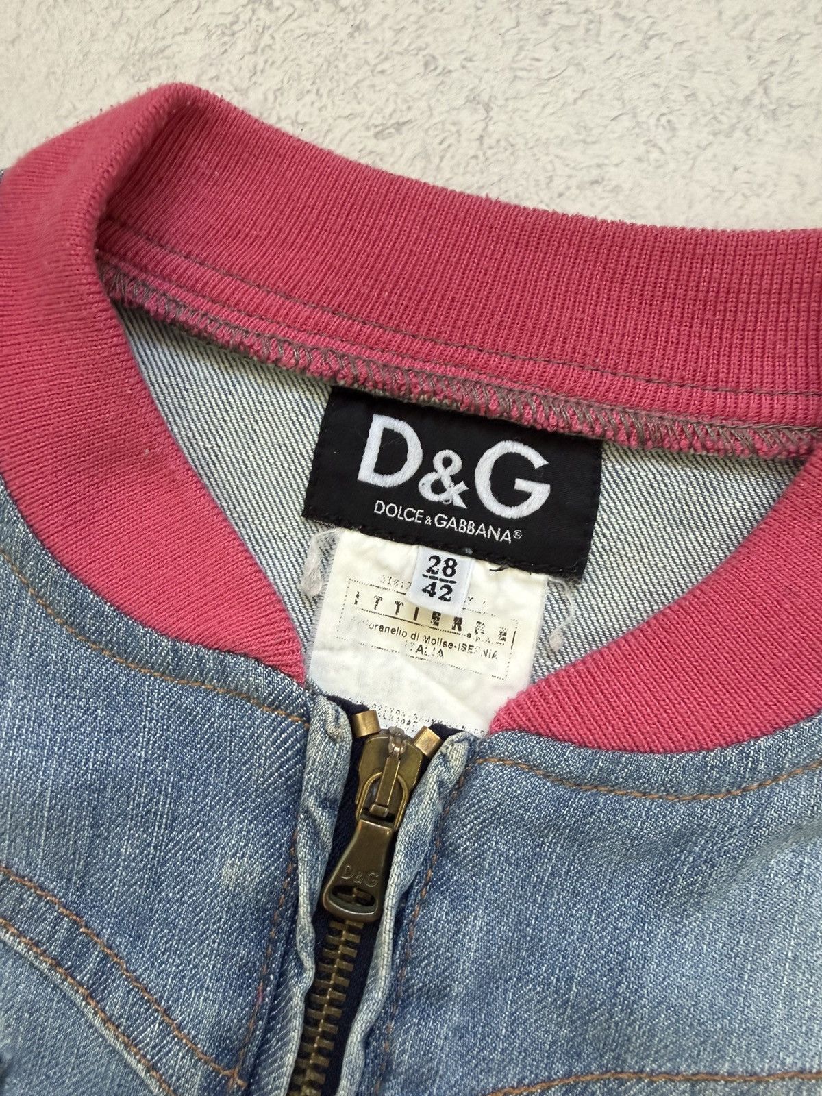 Dolce & Gabbana Vintage Dolce Gabbana Blue/Pink Denim Jacket Size 28/42 Size M / US 6-8 / IT 42-44 - 15 Thumbnail