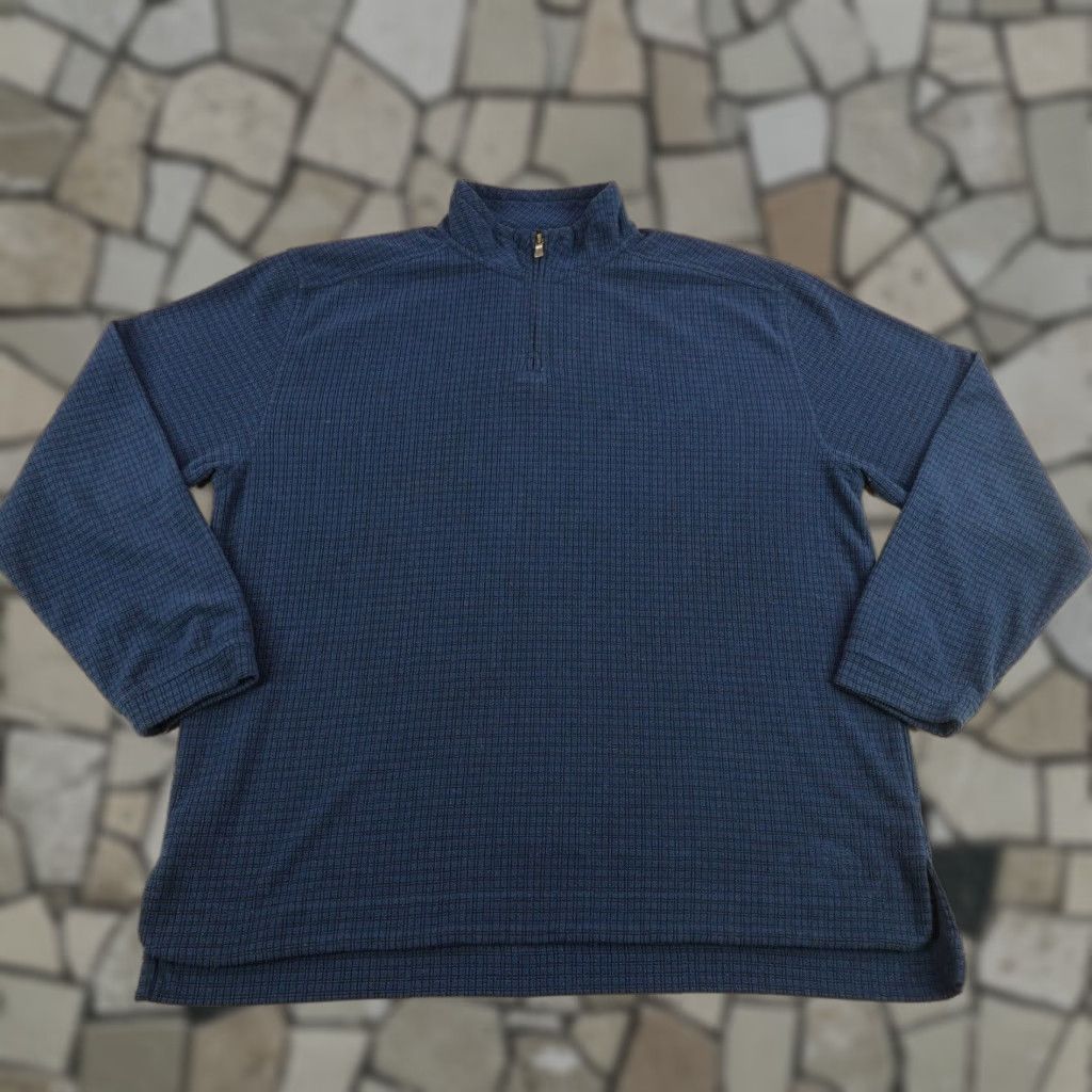 Tommy Bahama VINTAGE Tommy Bahama Sweater Mens XL Blue Grid Fleece 1/4 Zip Pullover Soft Knit Size US XL / EU 56 / 4 - 1 Thumbnail