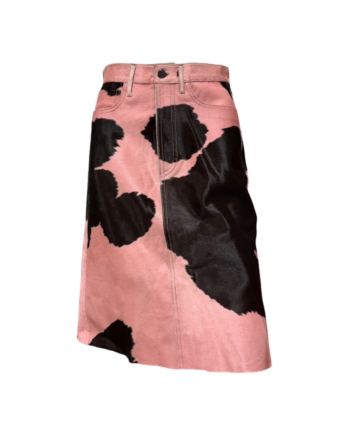Fendi FENDI Fall Winter 1999 Haircalf Leather Midi Skirt Size 27" / US 4 / IT 40 - 1 Thumbnail