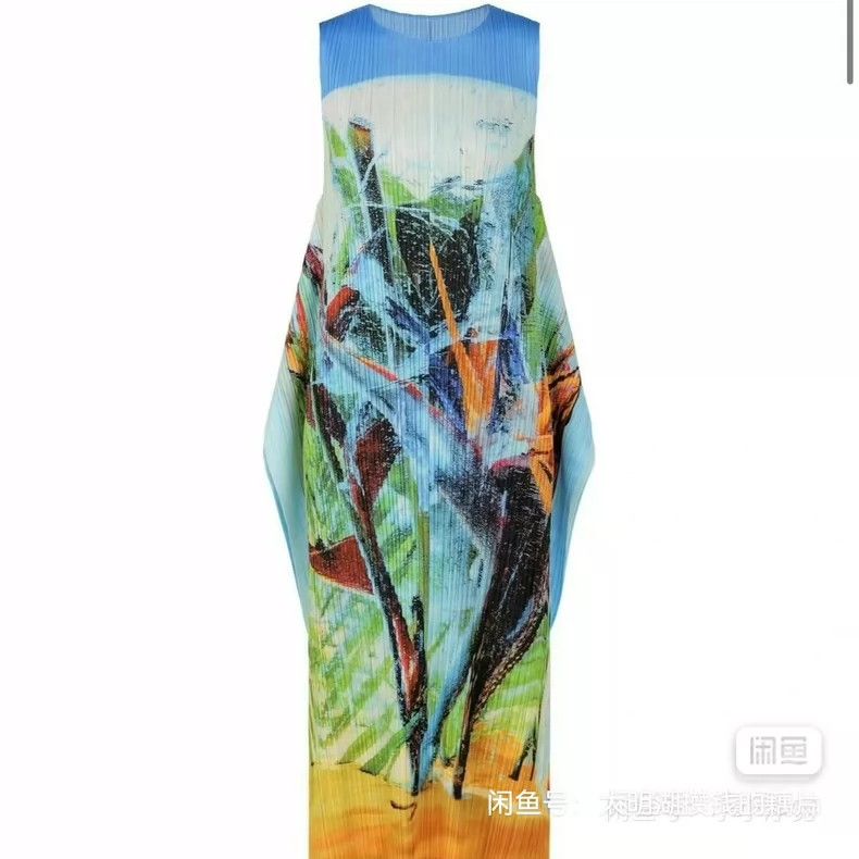 Issey Miyake Issey Miyake size:3 Blue and green southern ice flower dre Size S / US 4 / IT 40 - 5 Thumbnail