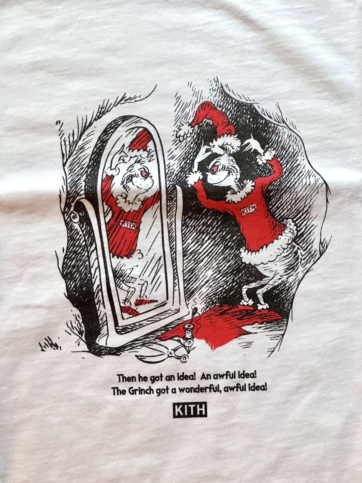 Kith Grinch Santa Vintage Tee - Kithmas - White - XL