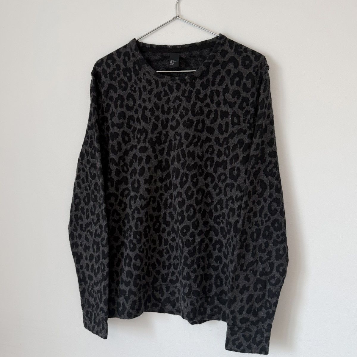Vintage Vtg Black Leopard Print Knit Long Sleeve Shirt ERD Grunge Size US M / EU 48-50 / 2 - 3 Thumbnail