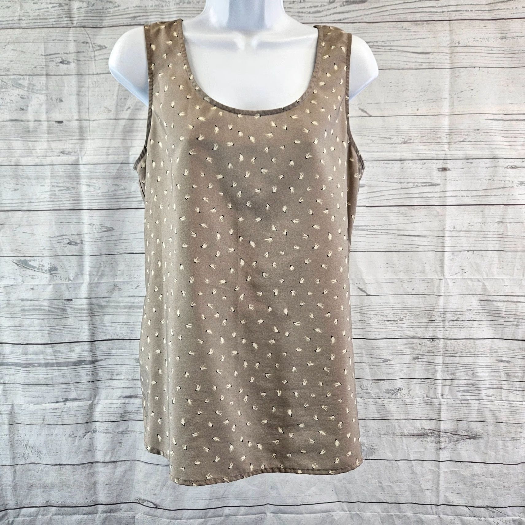 Loft LOFT Ann Taylor Womens Top Tank Gray Size M Sleeveless Scoop Neck Shirt Size M / US 6-8 / IT 42-44 - 2 Thumbnail