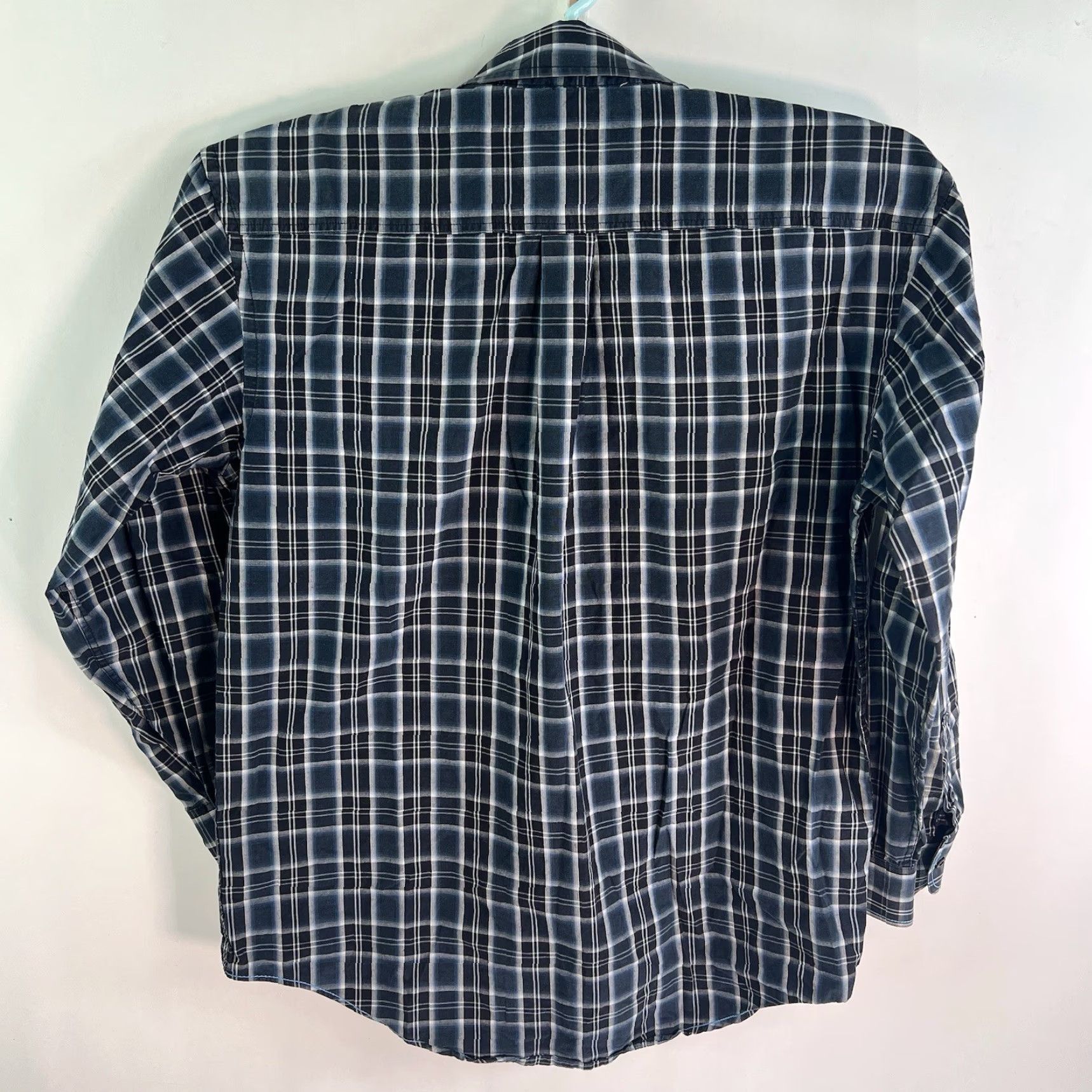 Vintage Panhandle Slim Rough Stock Plaid Button-Down Shirt Mens M Blue Size US M / EU 48-50 / 2 - 7 Thumbnail