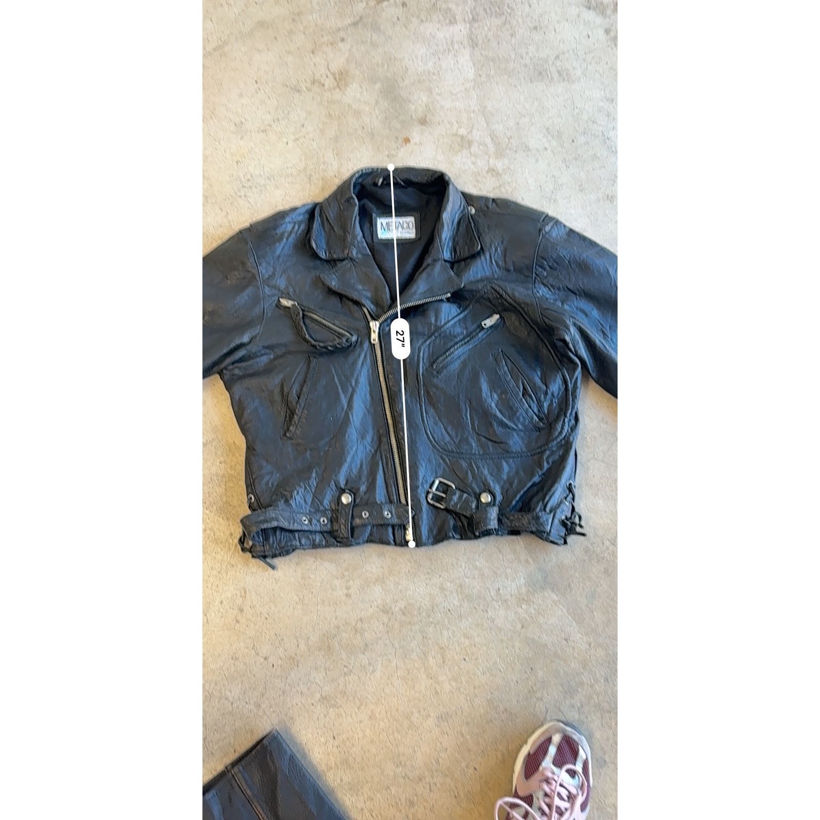 Vintage 1980's Vintage Original METACO Black Leather Moto Jacket M Size M / US 6-8 / IT 42-44 - 8 Thumbnail