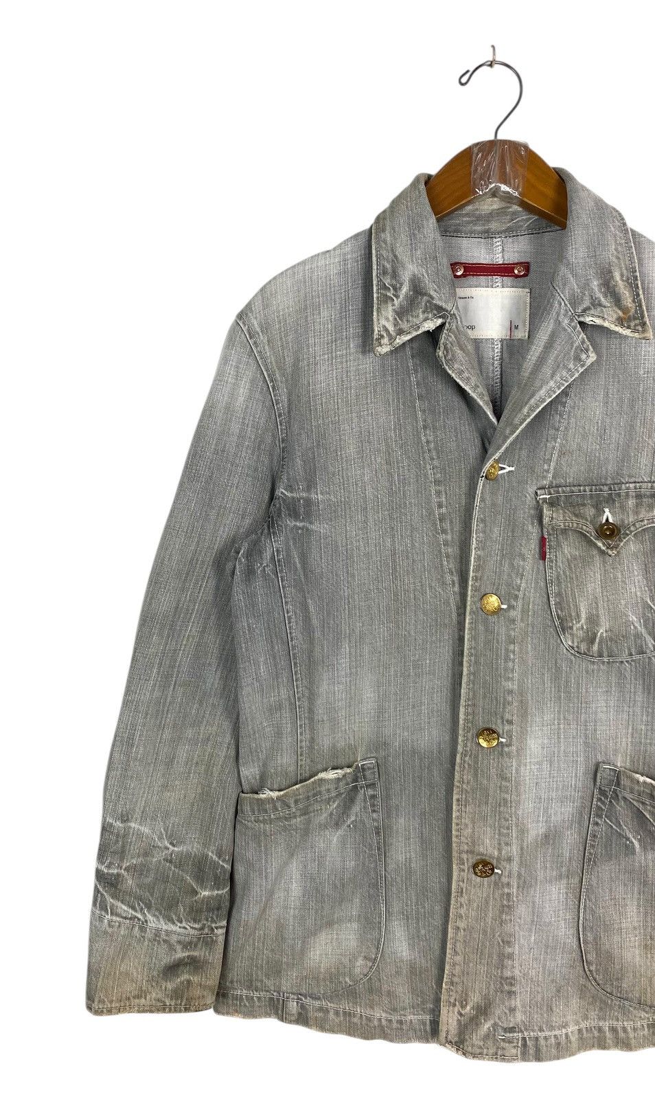 Levi's Rare‼️ Levi's Redloop Distressed Denim Chore Jacket Size US M / EU 48-50 / 2 - 2 Thumbnail