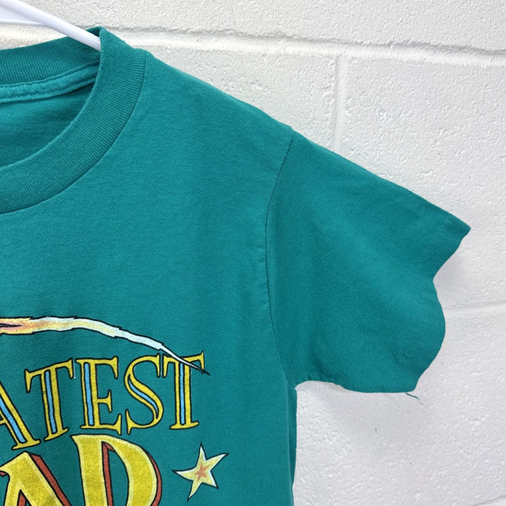 Sunray Sportswear VINTAGE Greatest Dad In The Galaxy T Shirt 80s Single Stitch USA Made Medium Man Green 80s Dad Funny Sun Sportswear Shirt Mens Size US M / EU 48-50 / 2 - 7 Thumbnail