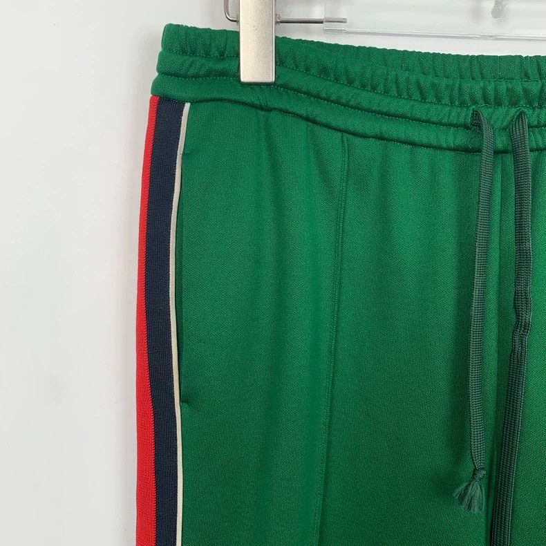 Gucci Gucci Size M Green striped elastic waist drawstring sports Size US 26 / EU 42 - 3 Thumbnail