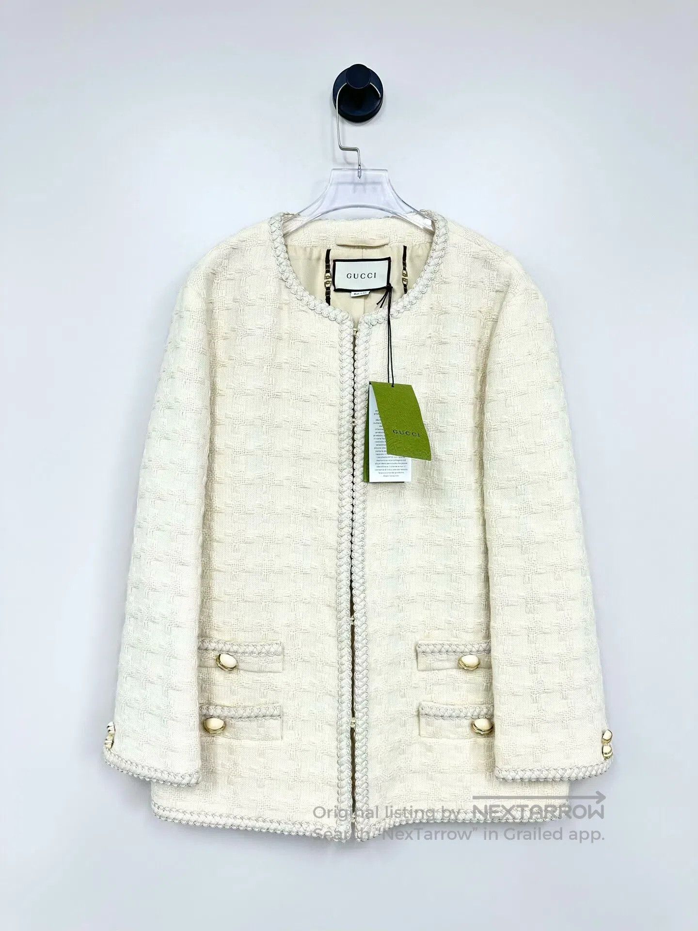 Gucci Guicci Beige Chanel Style Knitted Jacket| Size M / US 6-8 / IT 42-44 - 1 Thumbnail