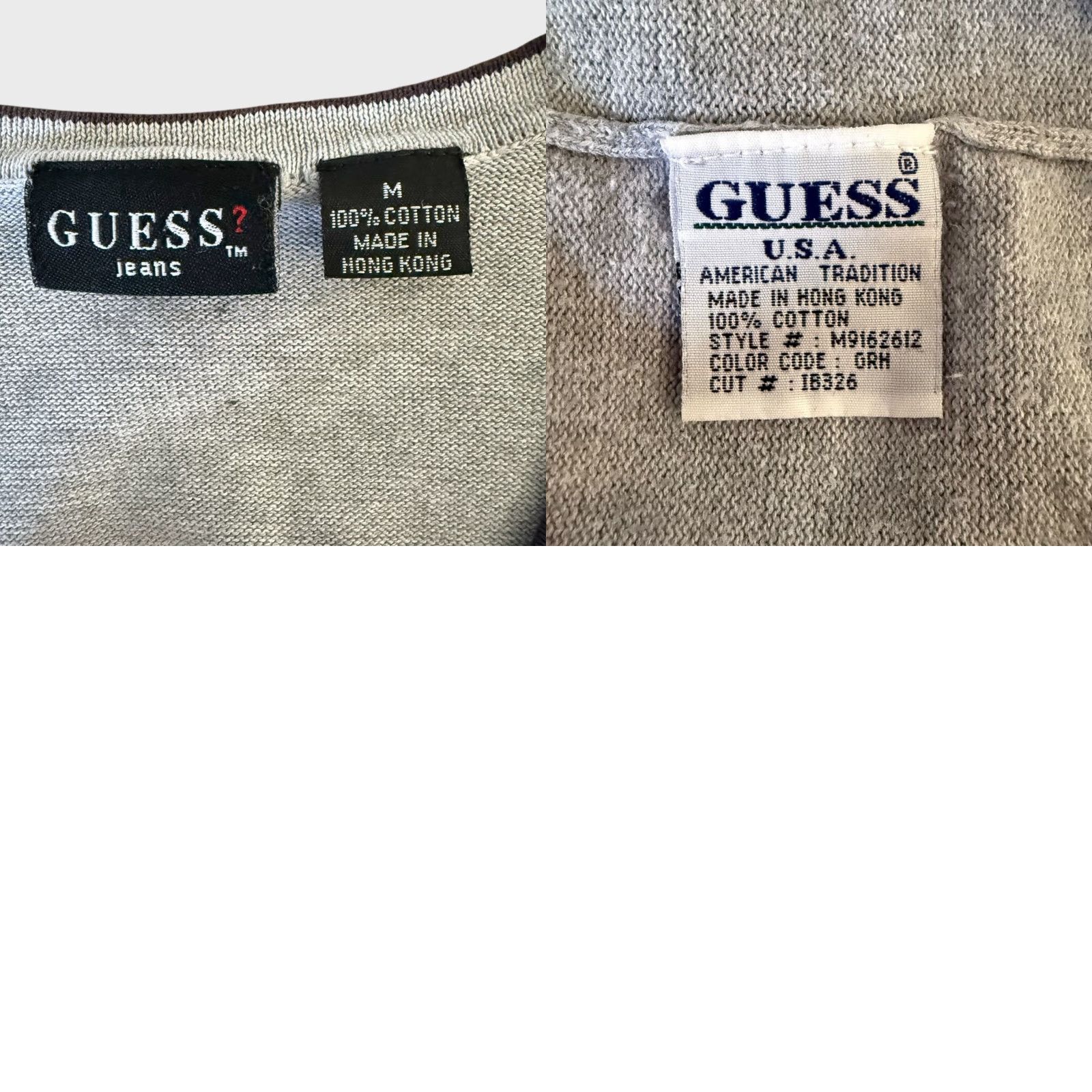 Guess VINTAGE Guess V-Neck Sweater Vest Gray Men's M Fine Gauge Knit 100% Cotton Vest Size US M / EU 48-50 / 2 - 8 Thumbnail