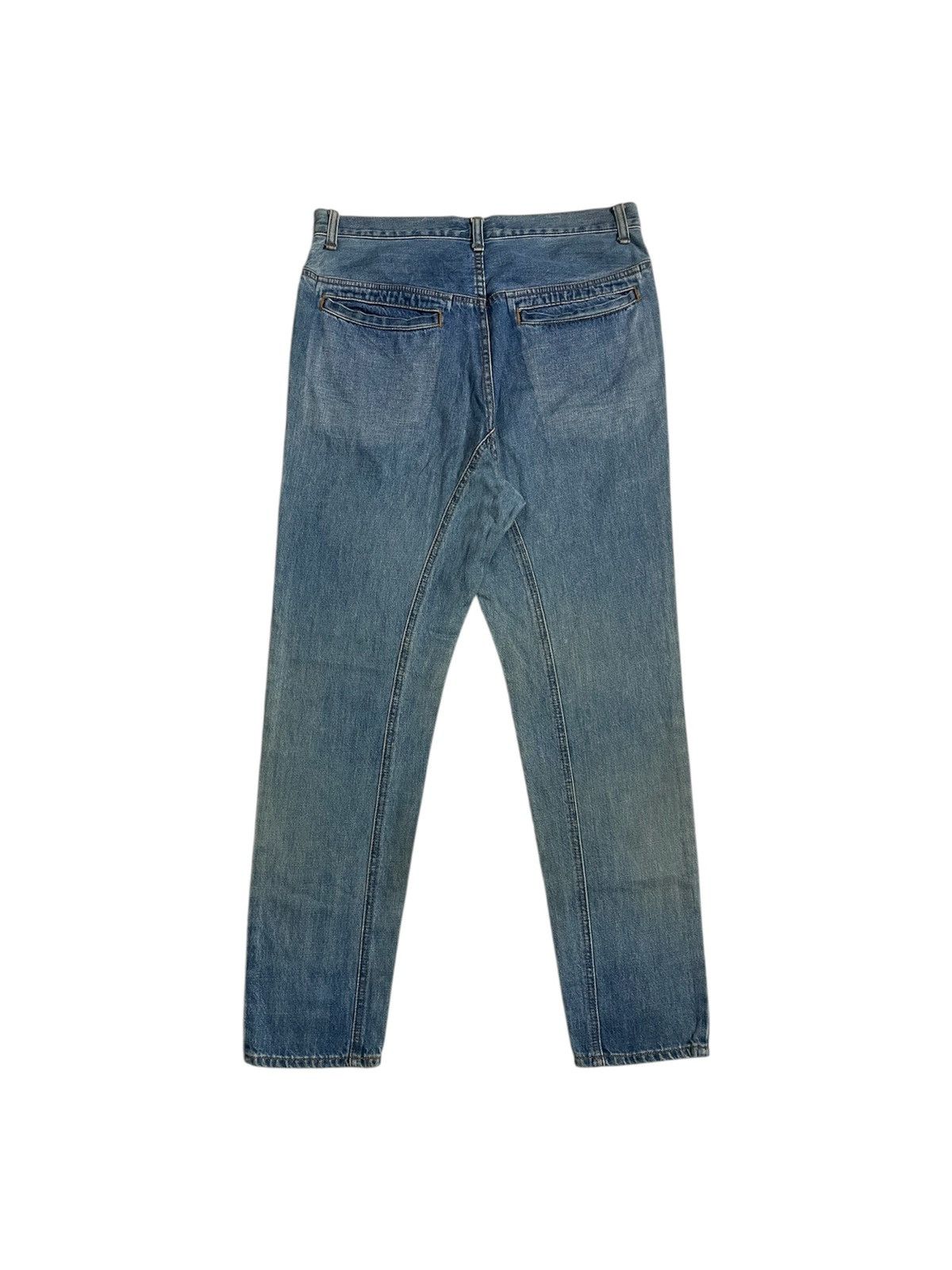 Issey Miyake × Japanese Brand × Zucca Zucca Indigo Dye Acid Wash Style Skinny Denim Jean Size US 33 - 3 Thumbnail