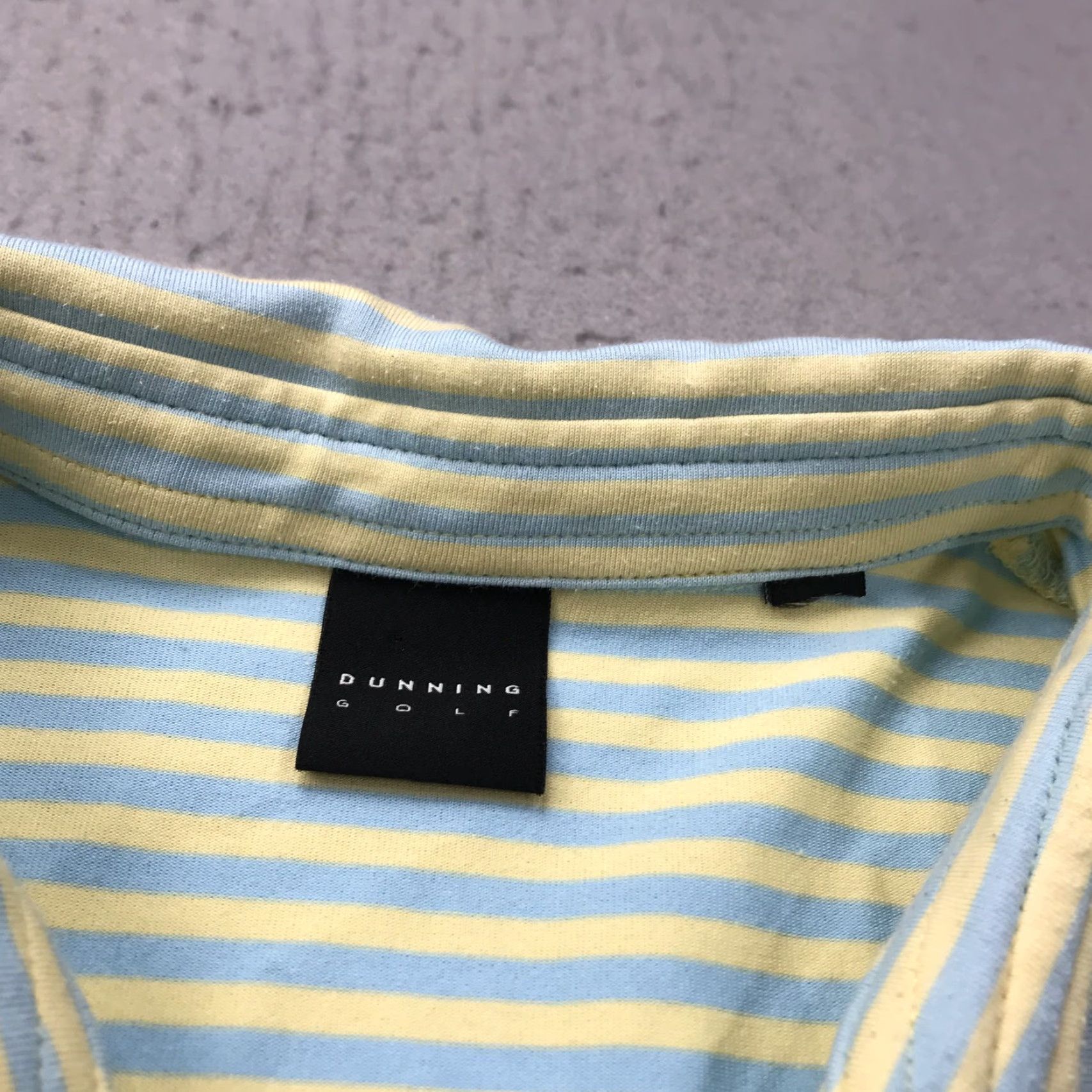 Vintage Dunning Streamsong Golf Polo Shirt Mens Medium Blue Yellow Striped Florida Top Size US M / EU 48-50 / 2 - 4 Thumbnail