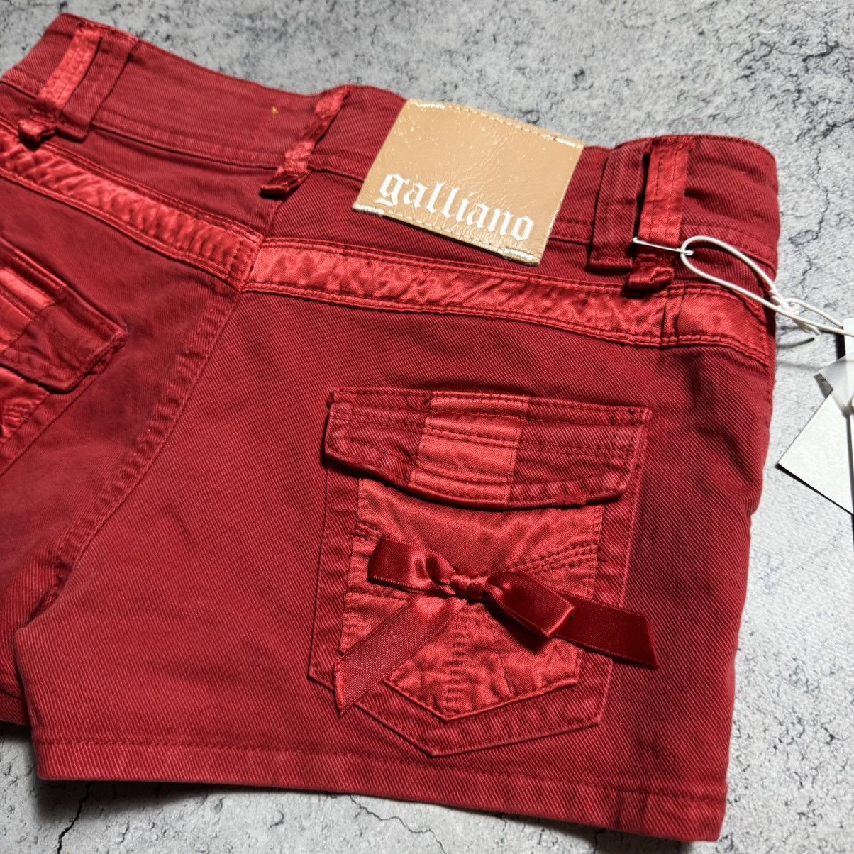 John Galliano NEW Galliano Y2K 00s Mini Shorts With Bow Size 27" / US 4 / IT 40 - 3 Thumbnail