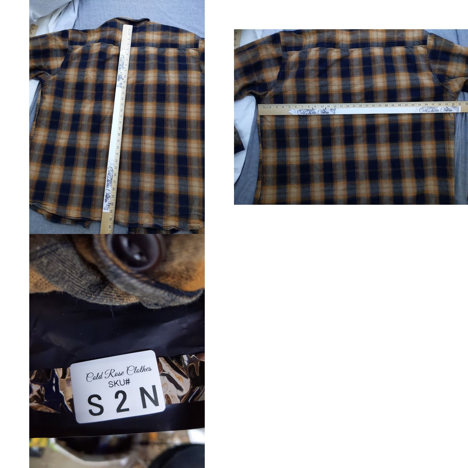 Vintage Work n' Sport Shirt Mens 4XLT Blue Brown Plaid Flannel Button Up Long Sleeve Size US XXL / EU 58 / 5 - 8 Thumbnail