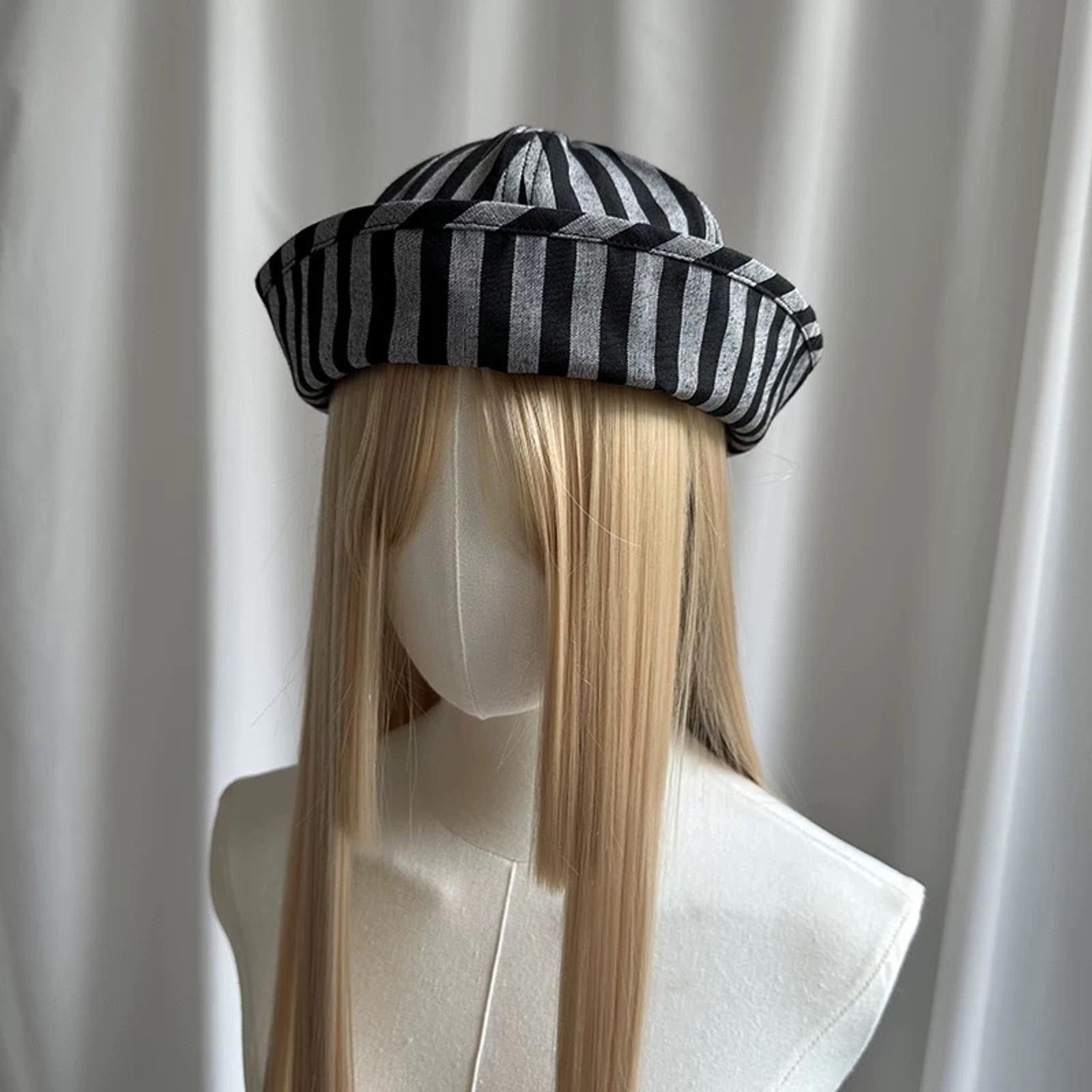 Japanese Brand Retro Black Grey Beret Sailor Cap Y2K French Girl Aesthetic Size ONE SIZE - 6 Thumbnail