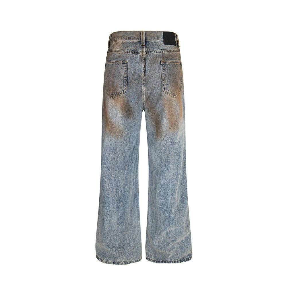 Vintage American retro distressed dirty jeans for men Size US 32 / EU 48 - 2 Thumbnail