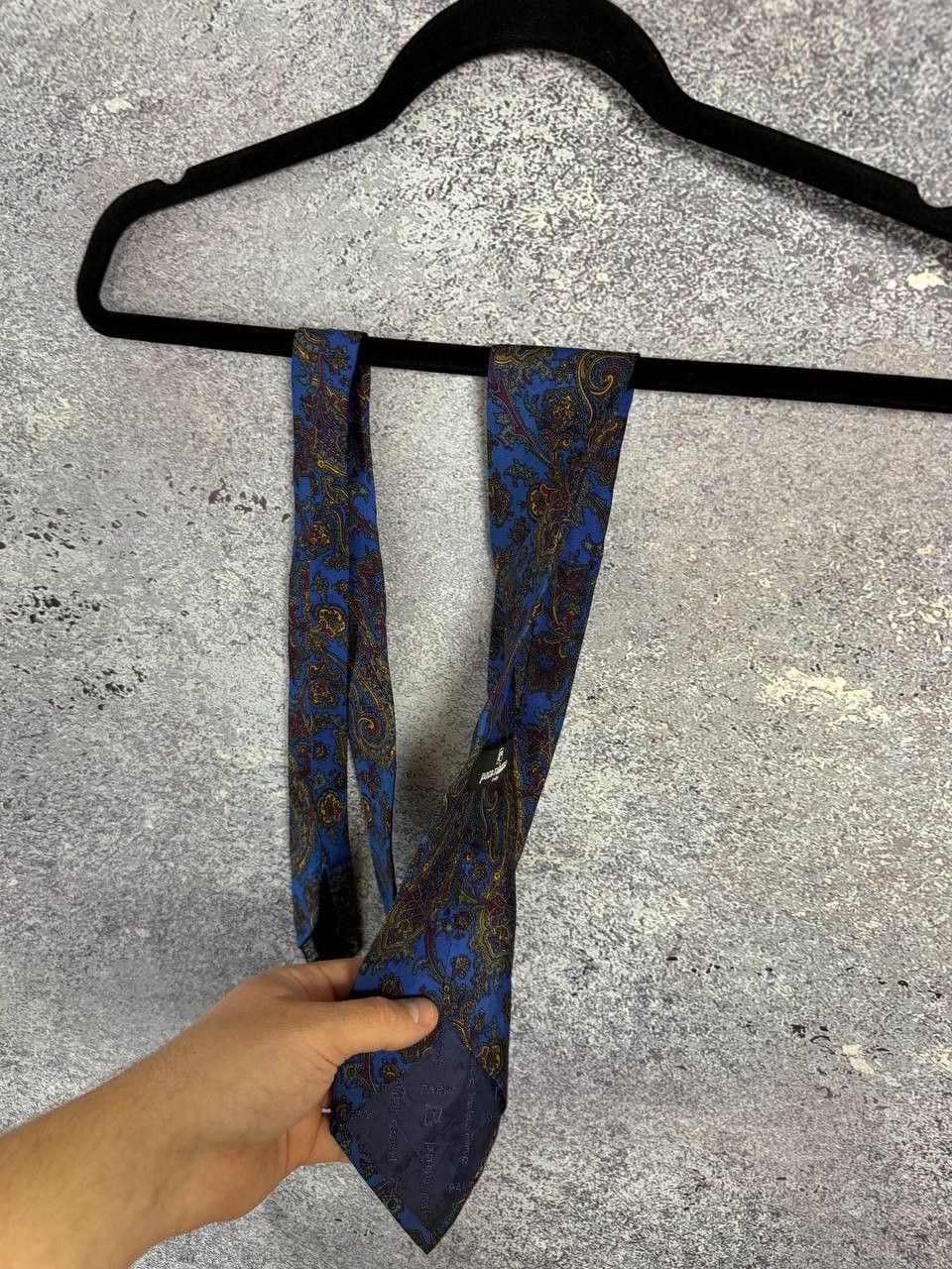 Designer × Vintage Tie Paco Rabbane Men's Logo Comfortable Silk Practical Blue Size ONE SIZE - 10 Thumbnail