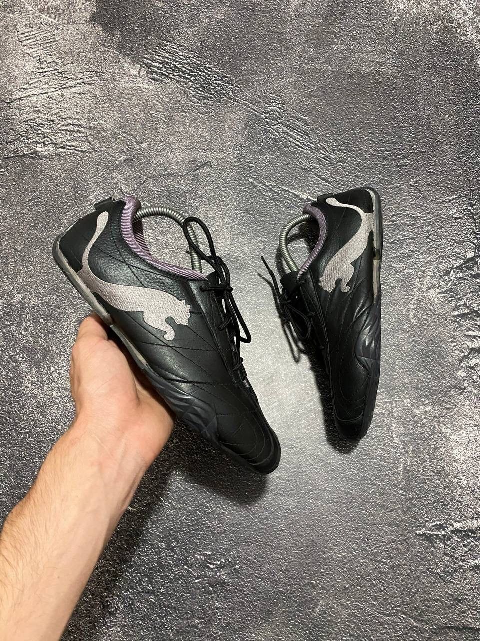 Vintage 00's Puma Aiki Cat Y2K Black Leather Low Sneakers