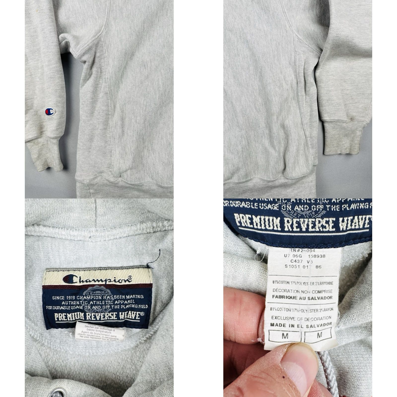 Champion VINTAGE Champion Reverse Weave Rutgers Hoodie Mens M Gray 90s College Pullover Sweatshirt Size US M / EU 48-50 / 2 - 10 Thumbnail