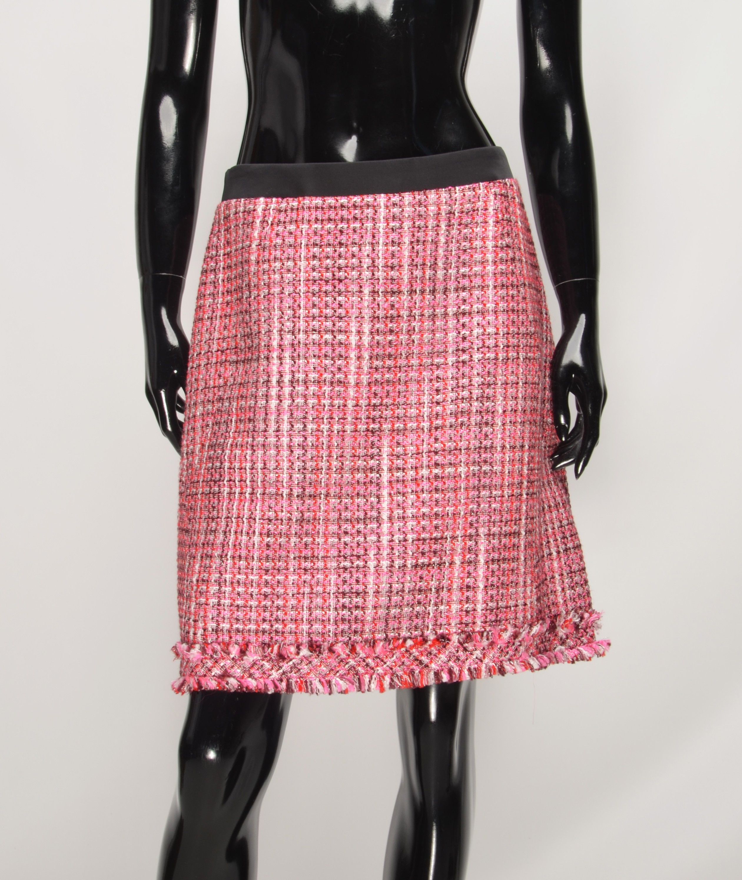Karl Lagerfeld Karl Lagerfeld Pink Glam Tweed Mini Straight Skirt Size 28" / US 6 / IT 42 - 2 Thumbnail