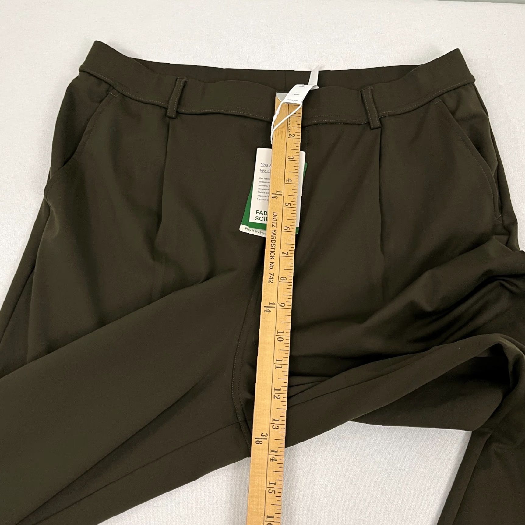 Vintage Halara HaloTek Air Pants Womens Green High Waisted Pull On Elastic Waist Stretch Pockets Ankle Wide-Leg Size 27" / US 4 / IT 40 - 5 Thumbnail